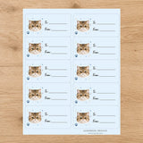 Exotic Shorthair Pawprint Wishes Gift Tag Sticker Sheet - London Penny Gift Wrap