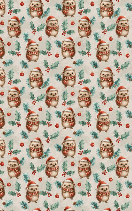 Festive Hedgehog - London Penny Gift Wrap