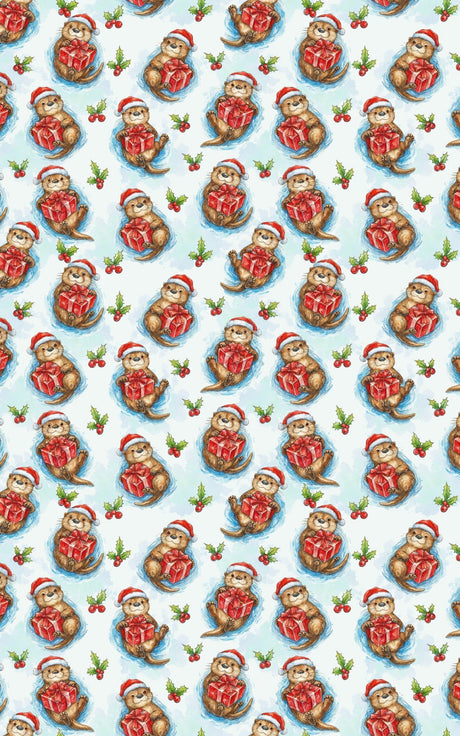 Festive Otter Joy - London Penny Gift Wrap