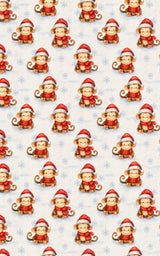Festive Snowy Monkey - London Penny Gift Wrap