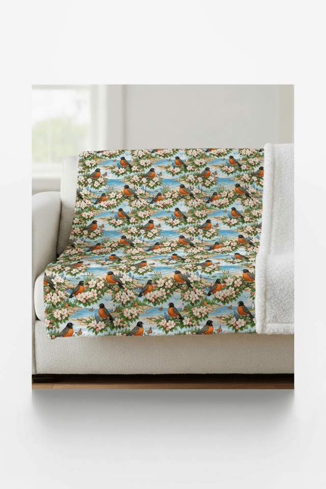 Michigan Flora & Fauna Sherpa Blanket - London Penny Gift Wrap