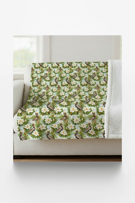 Louisiana Flora & Fauna Sherpa Blanket