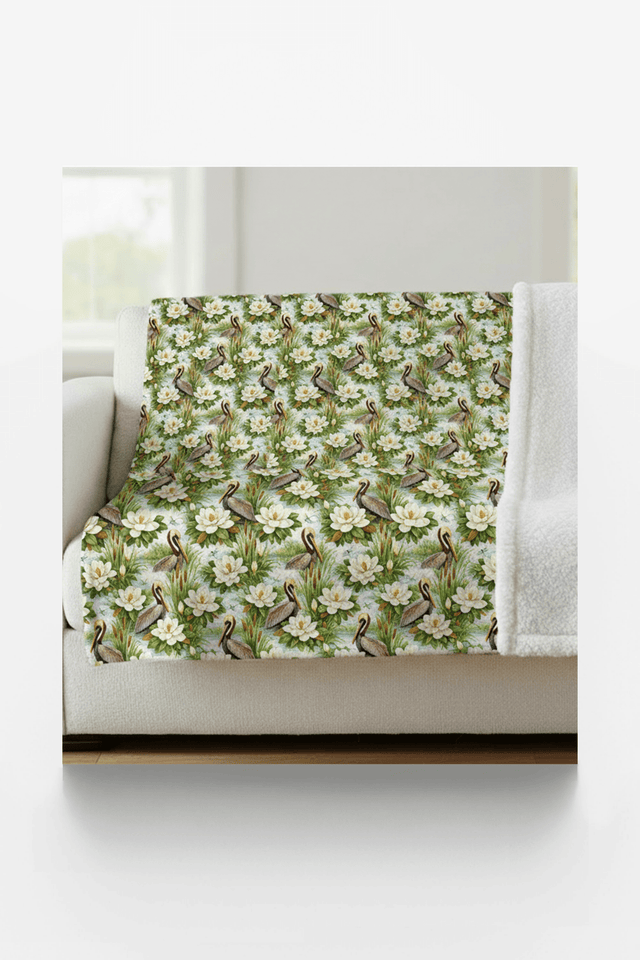 Louisiana Flora & Fauna Sherpa Blanket - London Penny Gift Wrap