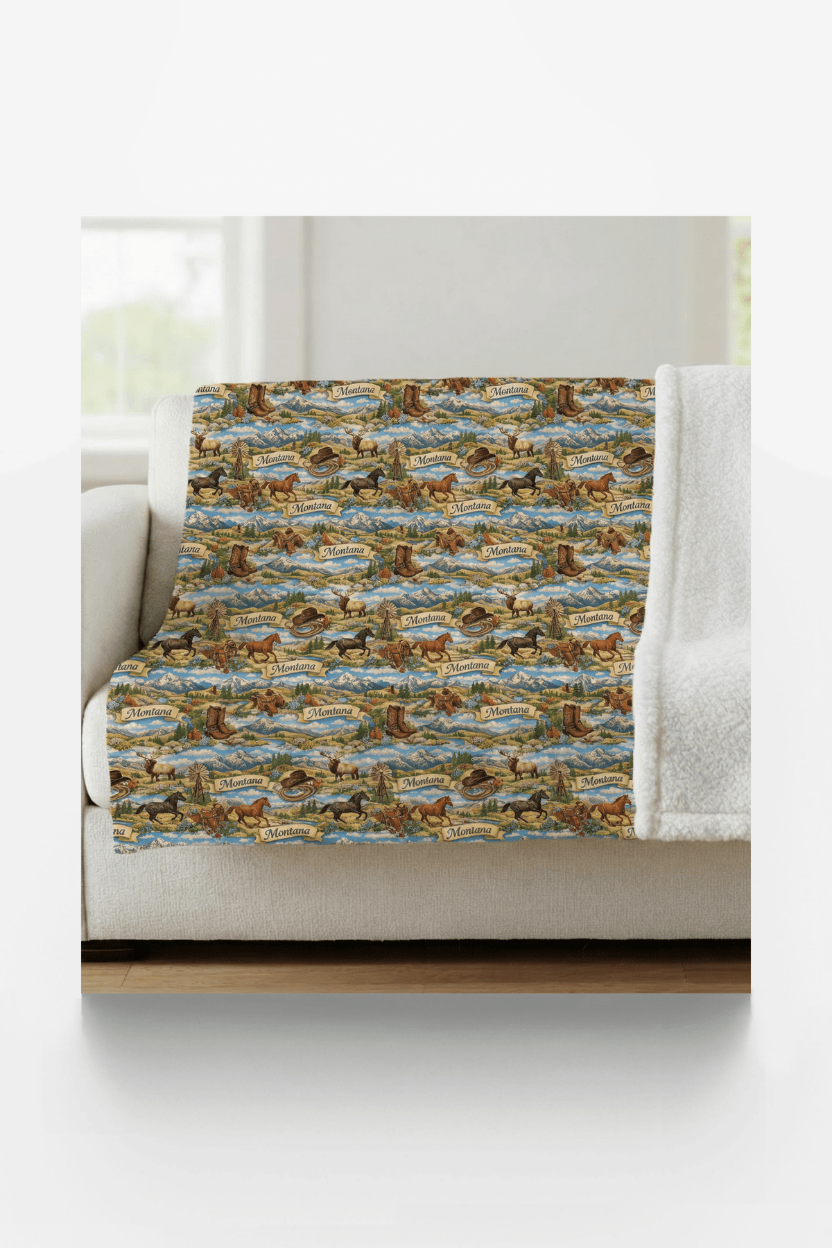 Montana Big Sky West Sherpa Blanket - London Penny Gift Wrap