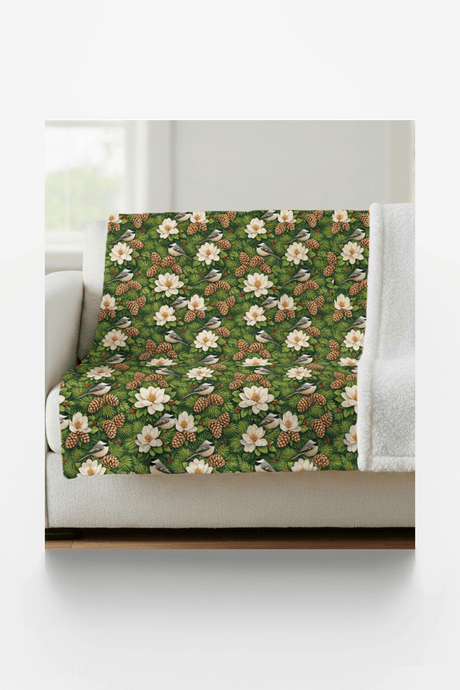 Maine Flora & Fauna Sherpa Blanket - London Penny Gift Wrap