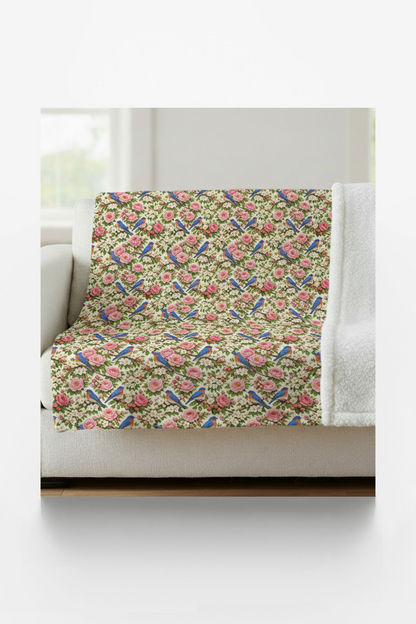 New York Flora & Fauna Sherpa Blanket