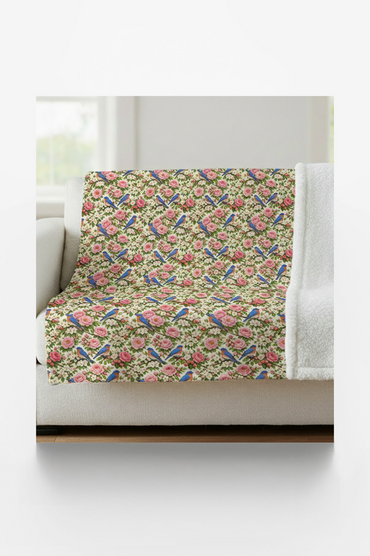 New York Flora & Fauna Sherpa Blanket