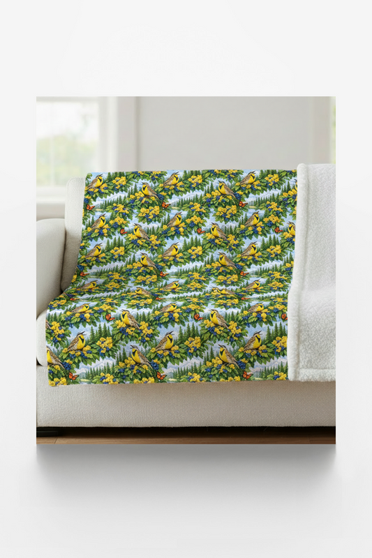 Oregon Flora & Fauna Sherpa Blanket