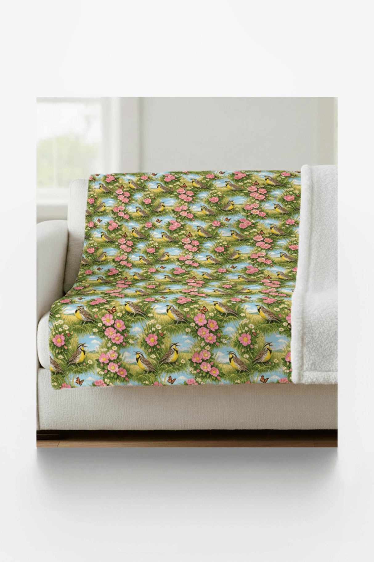 North Dakota Flora & Fauna Sherpa Blanket - London Penny Gift Wrap