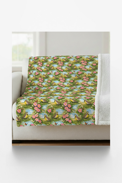 North Dakota Flora & Fauna Sherpa Blanket