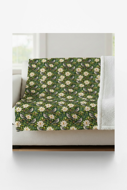 Mississippi Flora & Fauna Sherpa Blanket