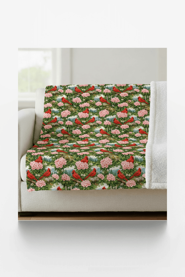 West Virginia Flora & Fauna Sherpa Blanket - London Penny Gift Wrap