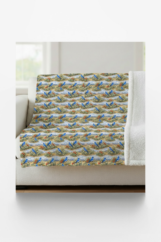 Nevada Flora & Fauna Sherpa Blanket