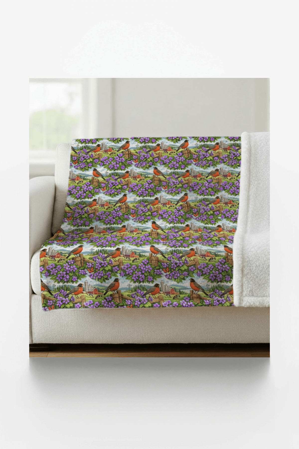 Wisconsin Flora & Fauna Sherpa Blanket - London Penny Gift Wrap