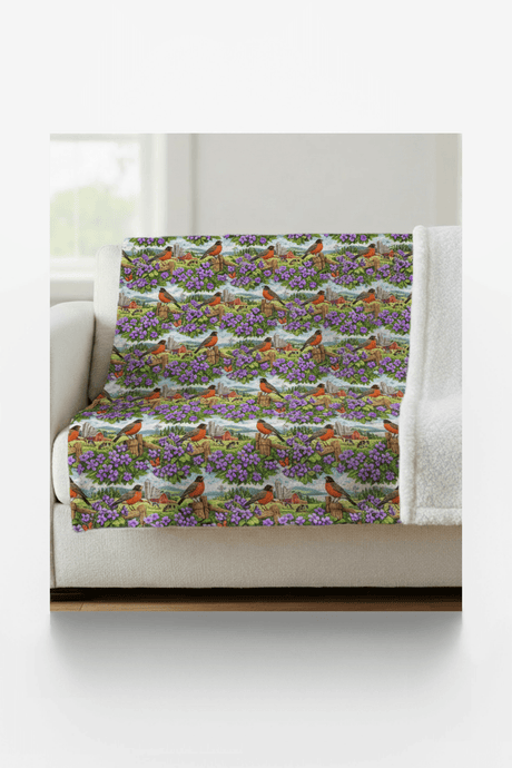 Wisconsin Flora & Fauna Sherpa Blanket - London Penny Gift Wrap