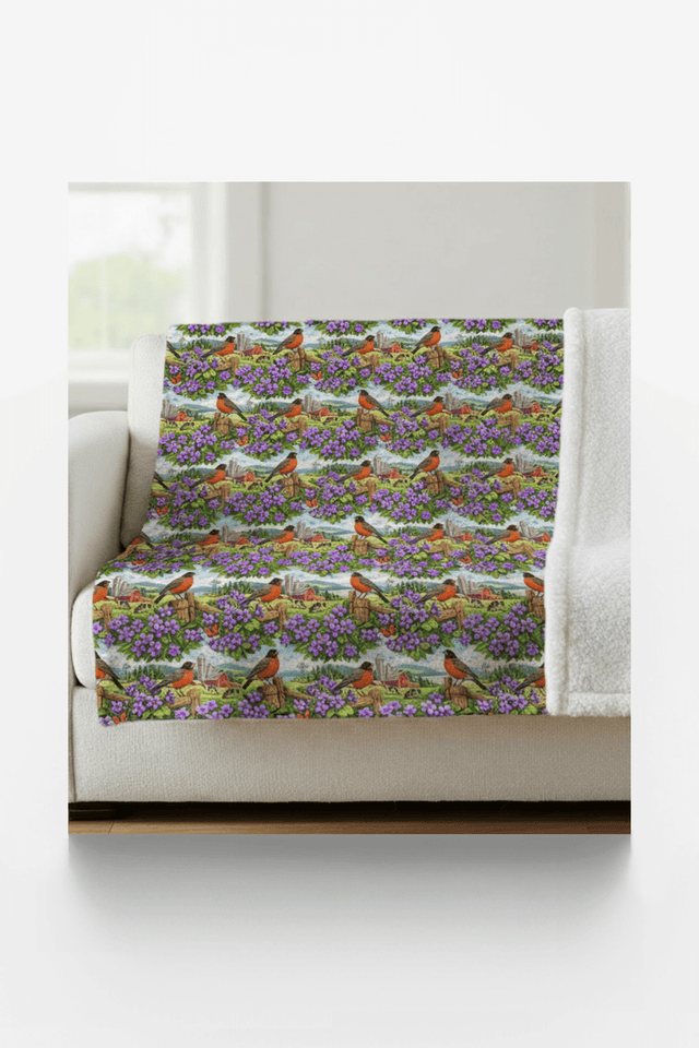 Wisconsin Flora & Fauna Sherpa Blanket - London Penny Gift Wrap