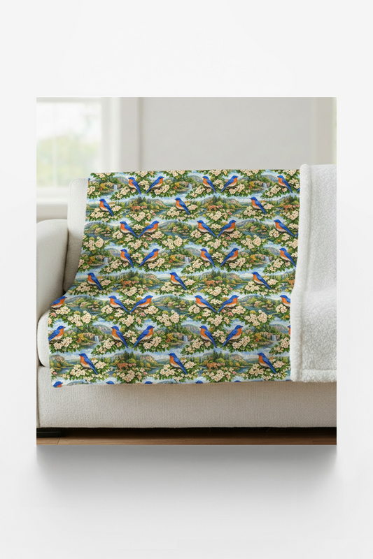 Missouri Flora & Fauna Sherpa Blanket