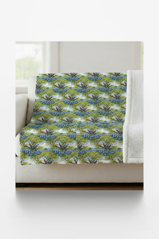 Texas Flora & Fauna Sherpa Blanket