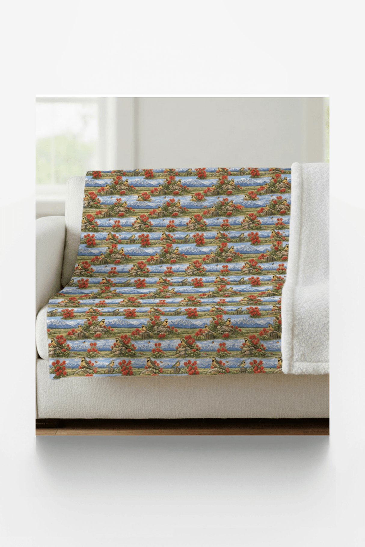 Wyoming Flora & Fauna Sherpa Blanket - London Penny Gift Wrap