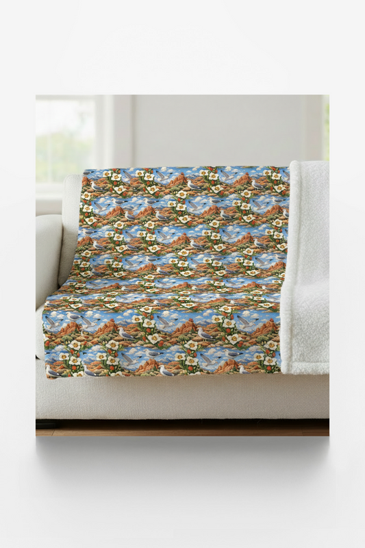 Utah Flora & Fauna Sherpa Blanket