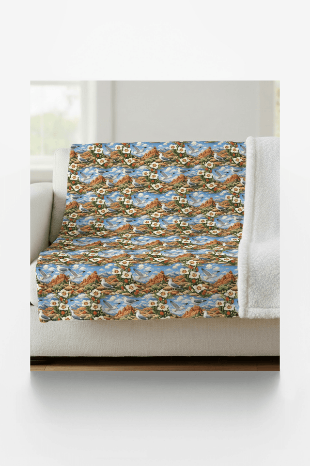 Utah Flora & Fauna Sherpa Blanket - London Penny Gift Wrap
