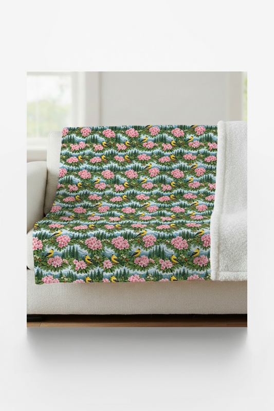 Washington Flora & Fauna Sherpa Blanket