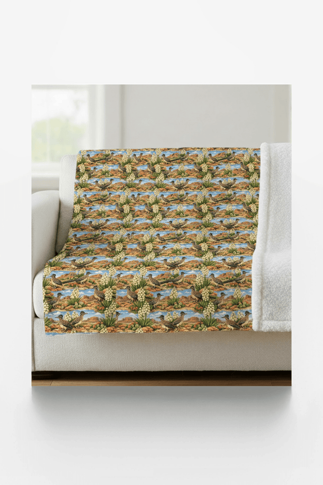New Mexico Flora & Fauna Sherpa Blanket - London Penny Gift Wrap