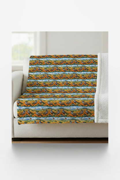 California Flora & Fauna Sherpa Blanket