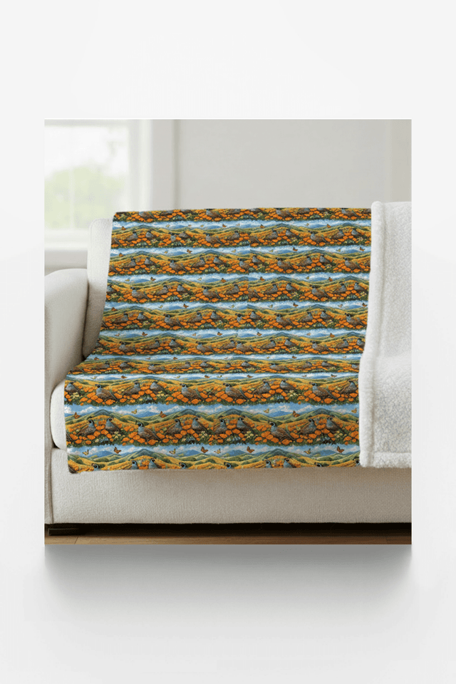 California Flora & Fauna Sherpa Blanket - London Penny Gift Wrap