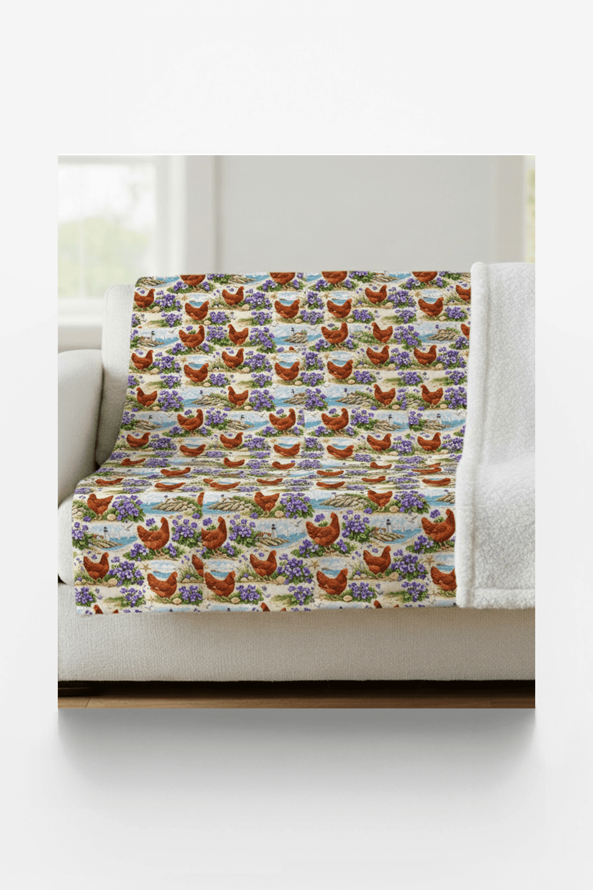 Rhode Island Flora & Fauna Sherpa Blanket - London Penny Gift Wrap