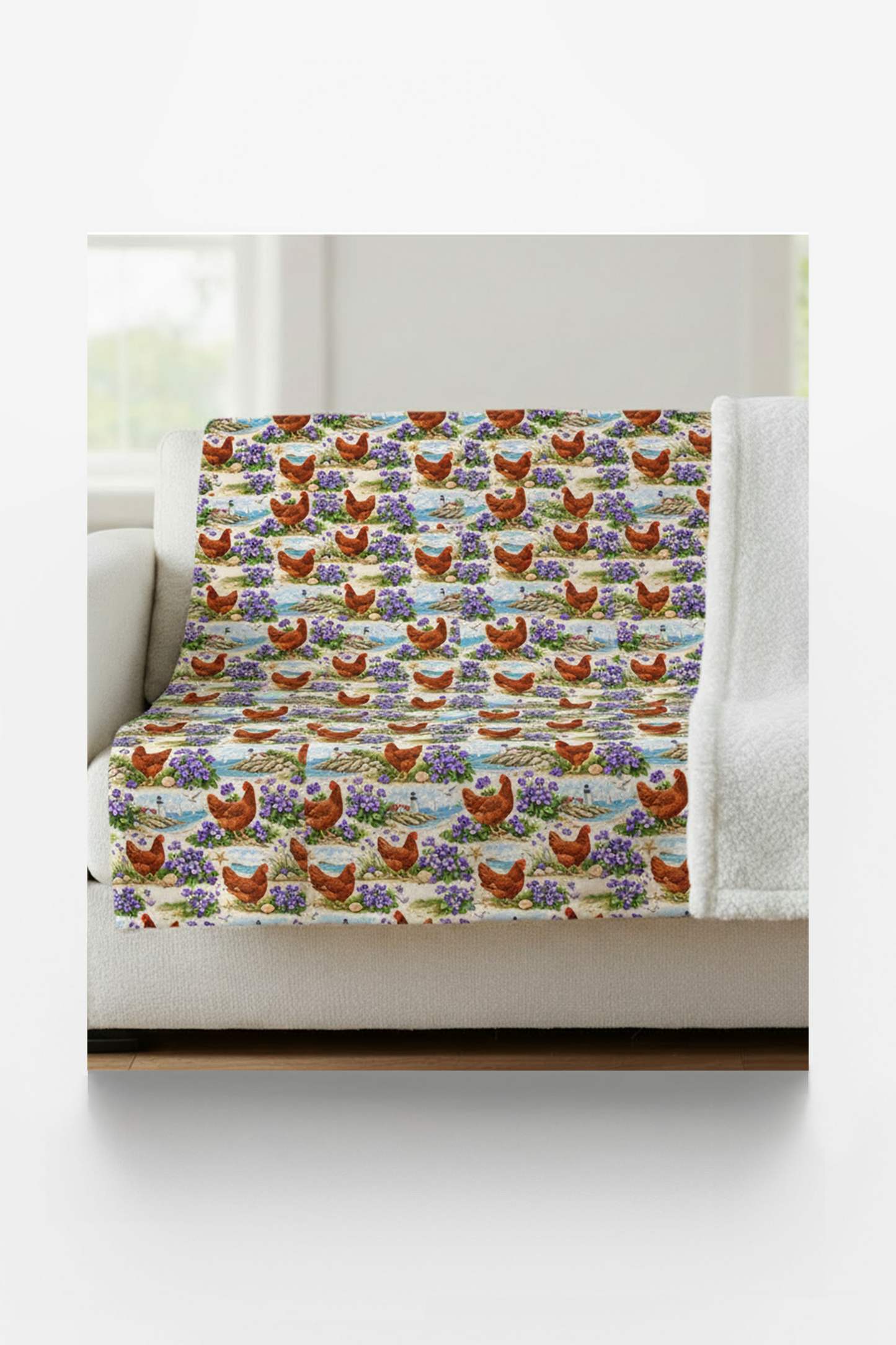Rhode Island Flora & Fauna Sherpa Blanket