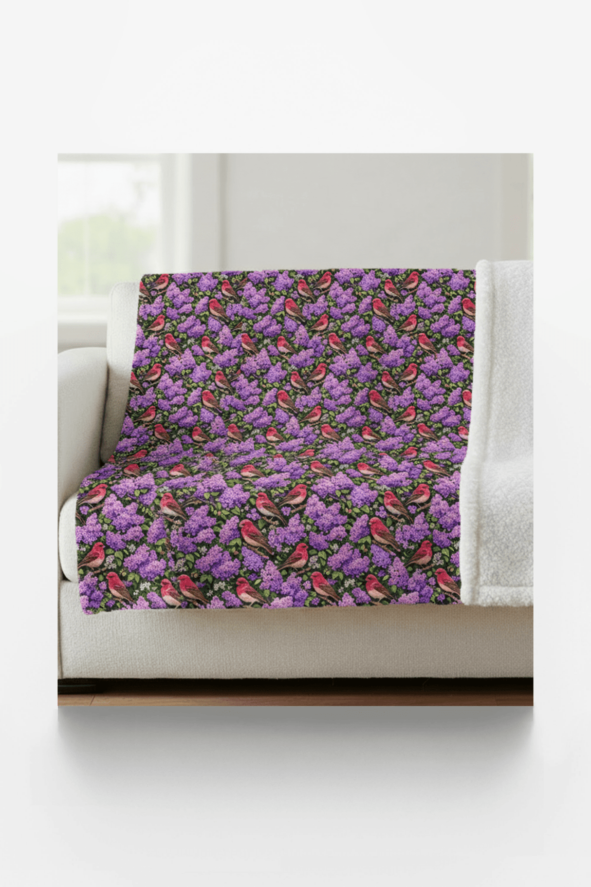 New Hampshire Flora & Fauna Sherpa Blanket - London Penny Gift Wrap