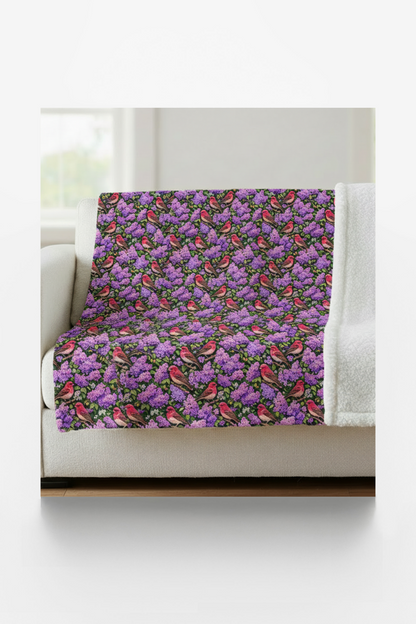 New Hampshire Flora & Fauna Sherpa Blanket