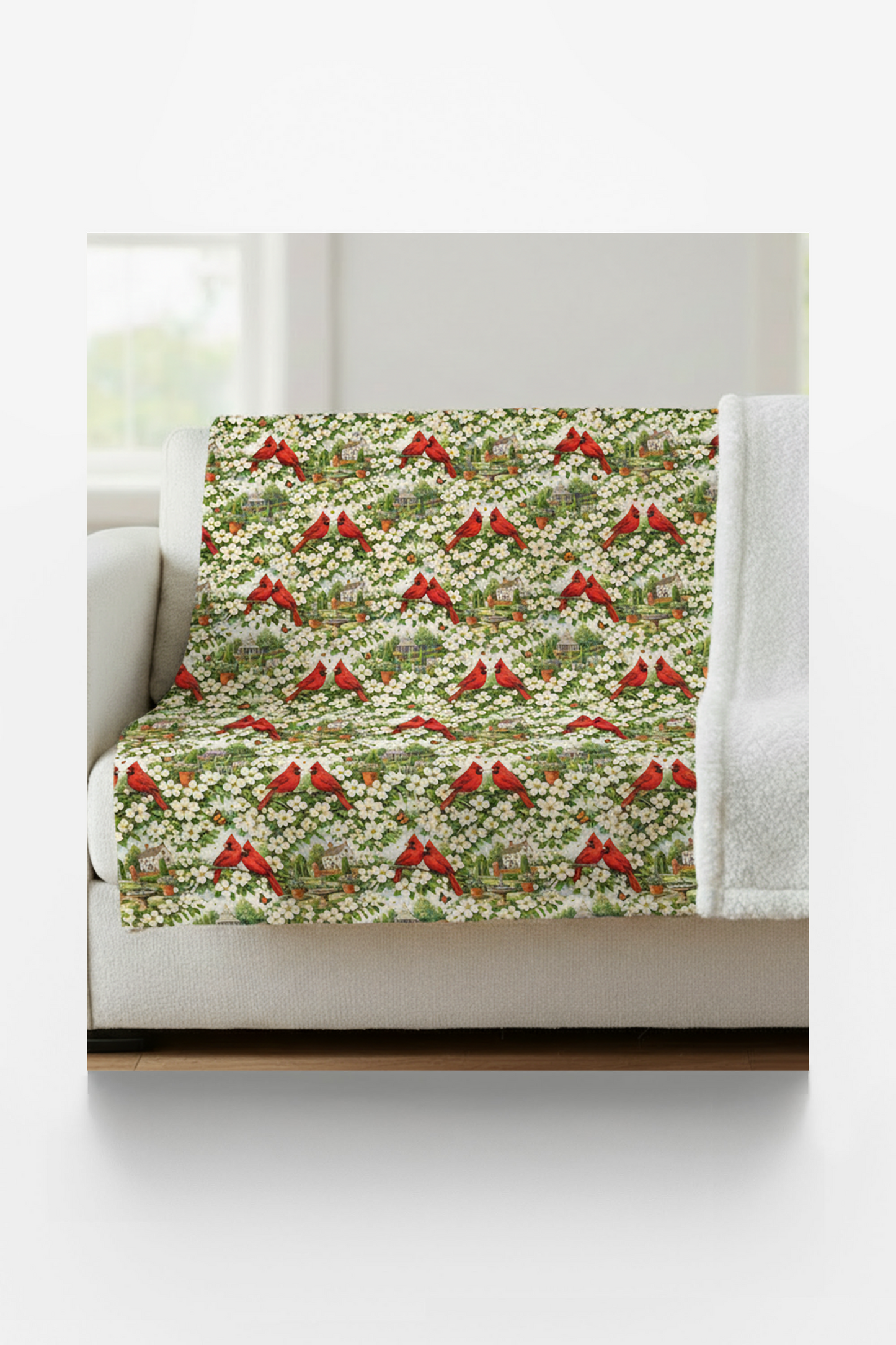 Virginia Flora & Fauna Sherpa Blanket