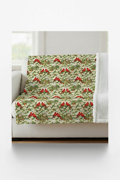 Virginia Flora & Fauna Sherpa Blanket