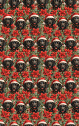 Ebony Sleigh Bells & Joyful Tails - London Penny Gift Wrap