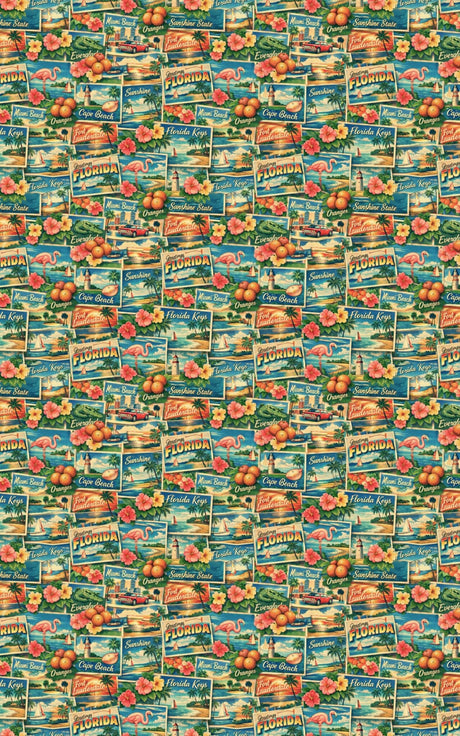 Florida Postcard Memories - London Penny Gift Wrap