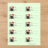 French Bulldog Santa Paws Gift Tag Sticker Sheet