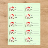 French Bulldog Santa Paws Gift Tag Sticker Sheet