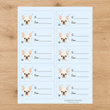 French Bulldog Pawprint Wishes Gift Tag Sticker Sheet