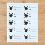 French Bulldog Pawprint Wishes Gift Tag Sticker Sheet