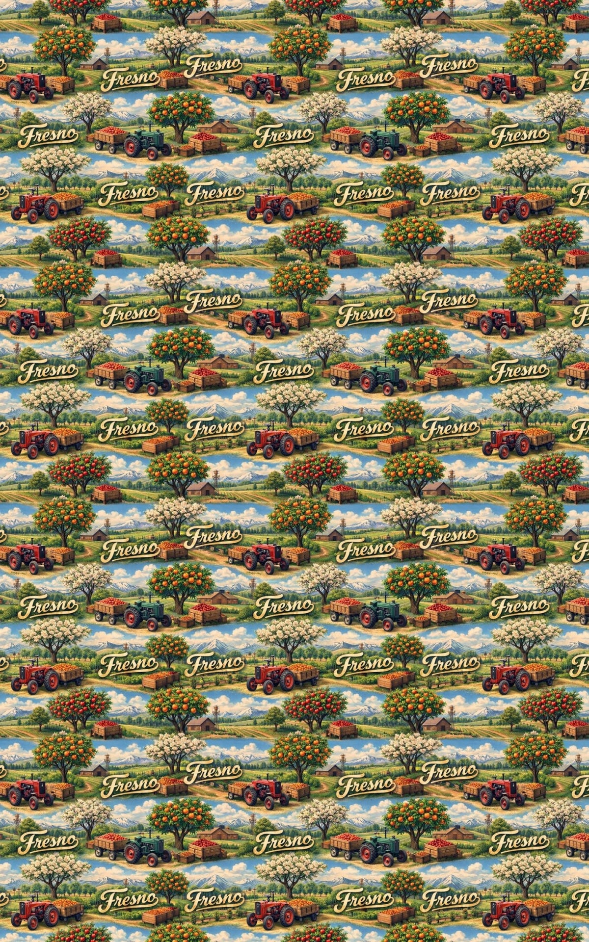 Fresno Farm & Fruit Flashback - London Penny Gift Wrap