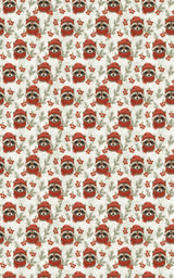 Frosty Woodland Raccoons - London Penny Gift Wrap