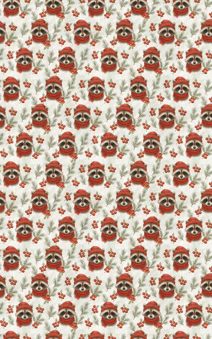 Frosty Woodland Raccoons