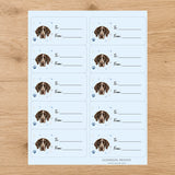 German Shorthaired Pointer Pawprint Wishes Gift Tag Sticker Sheet