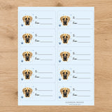 Great Dane  Pawprint Wishes Gift Tag Sticker Sheet