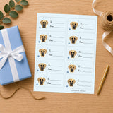 Great Dane  Pawprint Wishes Gift Tag Sticker Sheet