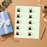 German Shepherd Santa Paws Gift Tag Sticker Sheet