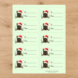 German Shepherd Santa Paws Gift Tag Sticker Sheet