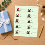 German Shepherd Santa Paws Gift Tag Sticker Sheet